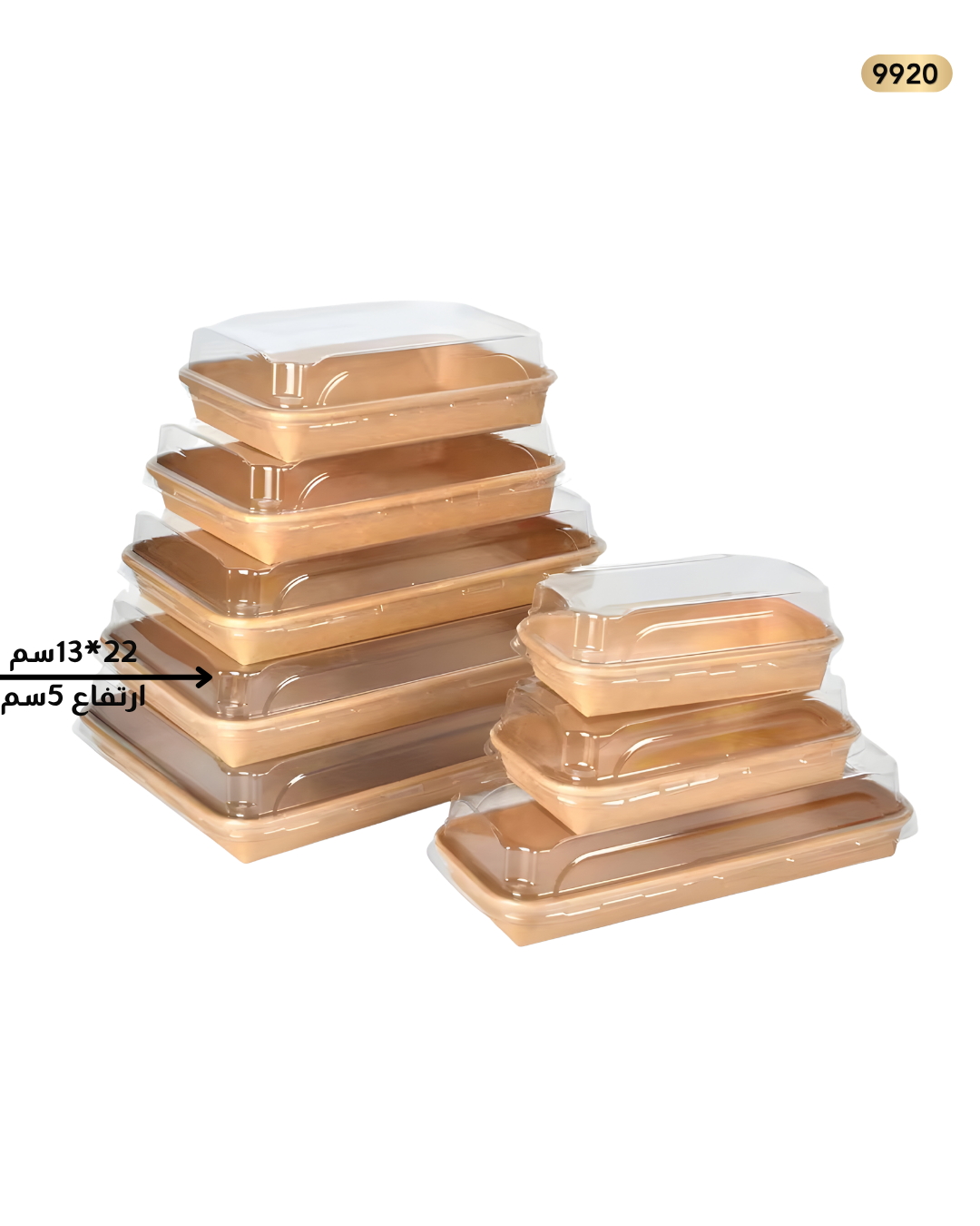 علب سوشي جرفت 22سم /13سم مع غطاء